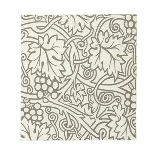 William Morris grijs groene druivenrank patroon Notitieblok (Voorkant)