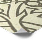 William Morris grijs groene druivenrank patroon Poster (Hoek)