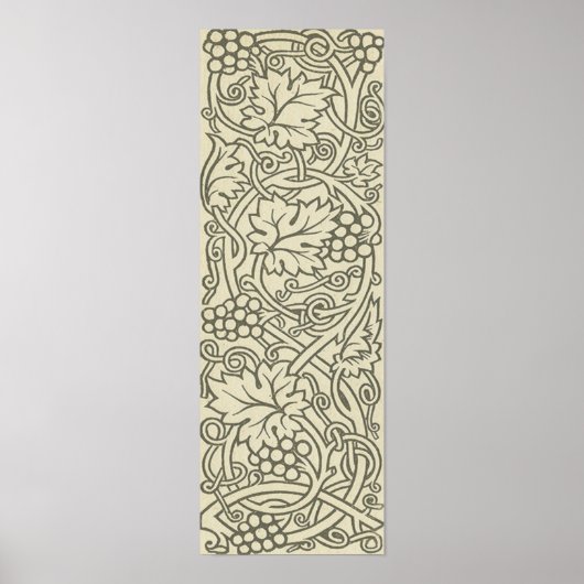 William Morris grijs groene druivenrank patroon Poster (Voorkant)