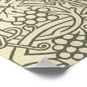 William Morris grijs groene druivenrank patroon Poster (Hoek)