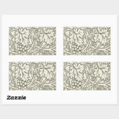 William Morris grijs groene druivenrank patroon Rechthoekige Sticker (Vel)