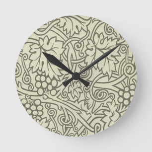 William Morris grijs groene druivenrank patroon Ronde Klok