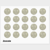 William Morris grijs groene druivenrank patroon Ronde Sticker (Vel)