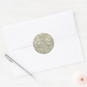 William Morris grijs groene druivenrank patroon Ronde Sticker (Envelop)