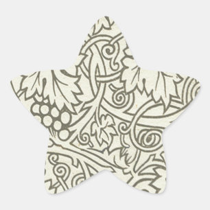 William Morris grijs groene druivenrank patroon Ster Sticker