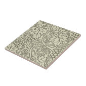 William Morris grijs groene druivenrank patroon Tegeltje (Zijkant)