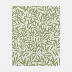 William Morris groen bloemmotief botanisch patroon Fleece Deken