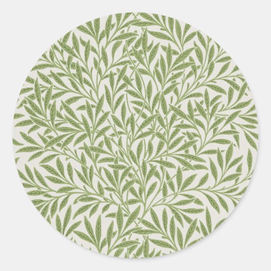 William Morris groen bloemmotief botanisch patroon Ronde Sticker (Voorkant)