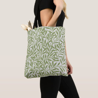 William Morris groen bloemmotief botanisch patroon Tote Bag