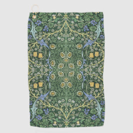 William Morris groene bloemrijke vintage witte mad Golfhanddoek