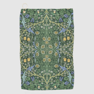 William Morris groene bloemrijke vintage witte mad Golfhanddoek