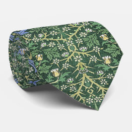 William Morris groene bloemrijke vintage witte mad Stropdas