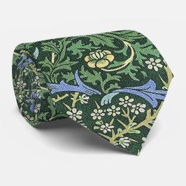 William Morris groene bloemrijke vintage witte mad Stropdas