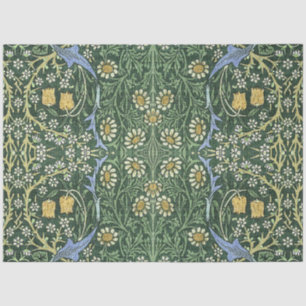 William Morris groene bloemrijke vintage witte mad Tissuepapier