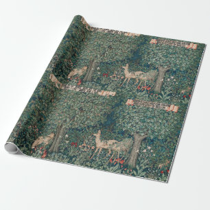 William Morris Groene Bos Dier Botanisch Cadeaupapier