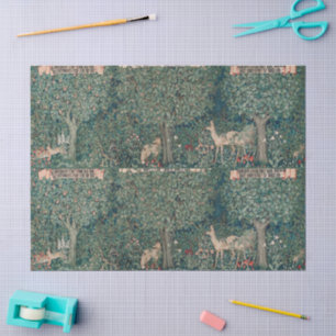 William Morris Groene Bos Dier Botanisch Tissuepapier