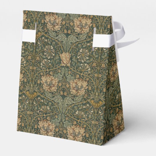 William Morris: Groene kamperfoelie gunst doos Bedankdoosjes (Achterkant)