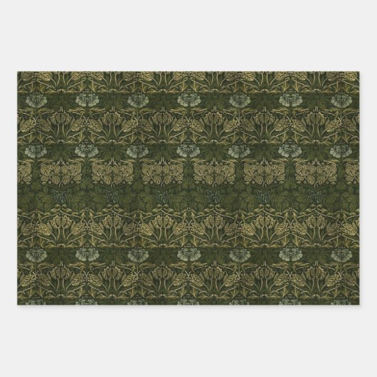 William Morris: Groene tulp en Roos inpakpapier (Voorkant 2)