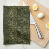 William Morris: Groene Tulp en Roos keukenhanddoek (Quarter Fold)