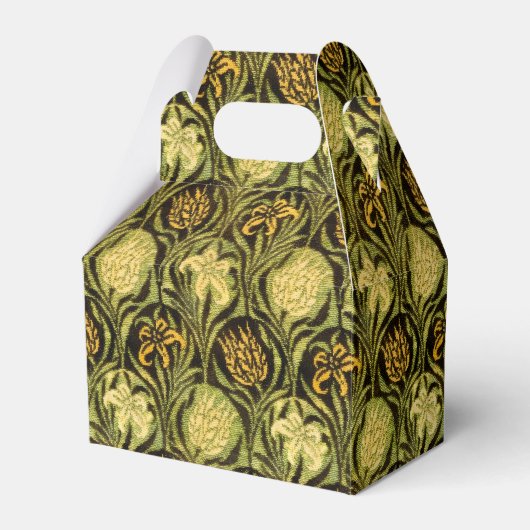 William Morris Groene Tulp Lelie Behang Bedankdoosjes (Voorkant Zijde)
