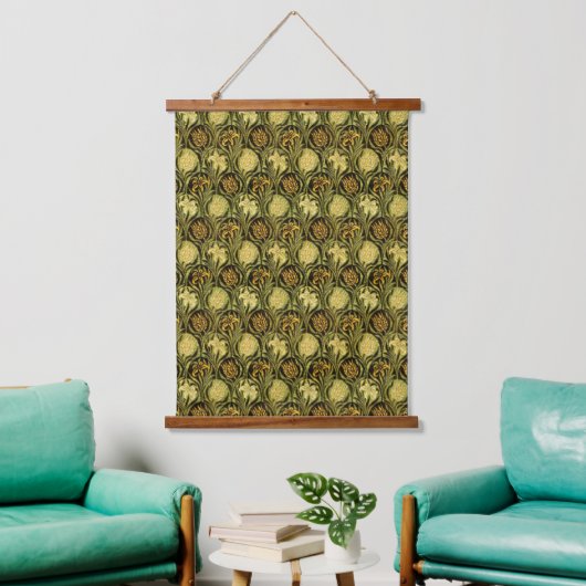 William Morris Groene Tulp Lelie Behang Hangend Wandkleed (Woonkamer)