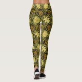 William Morris Groene Tulp Lelie Behang Leggings (Achterkant)