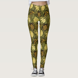 William Morris Groene Tulp Lelie Behang Leggings