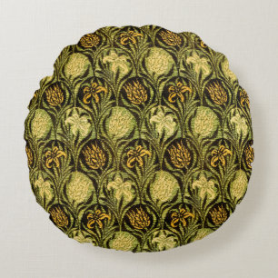 William Morris Groene Tulp Lelie Behang Rond Kussen