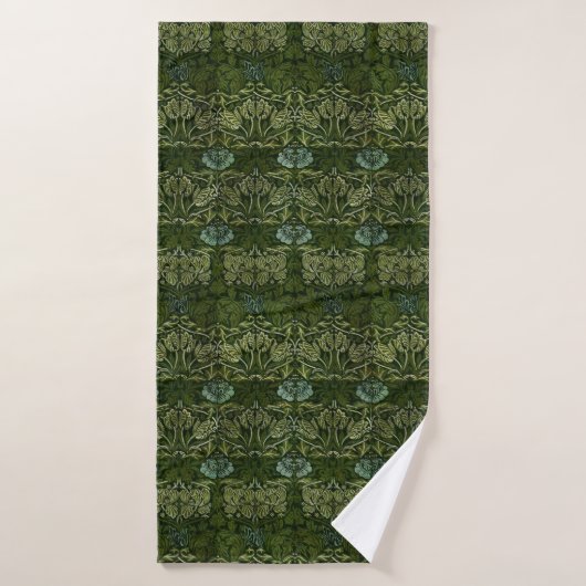 William Morris Grote Groene Bladeren & Blauwe Bloe Bad Handdoek (Badhanddoek)