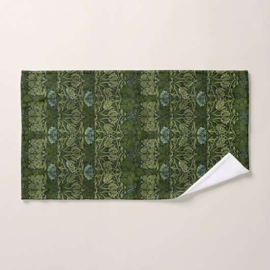 William Morris Grote Groene Bladeren & Blauwe Bloe Bad Handdoek (Handdoek)