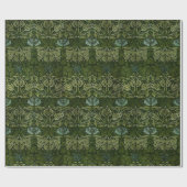 William Morris Grote Groene Bladeren & Blauwe Bloe Cadeaupapier (Vlak)