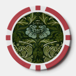 William Morris Grote Groene Bladeren & Blauwe Bloe Poker Chips