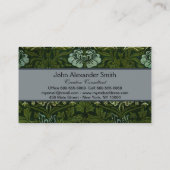 William Morris Grote Groene Bladeren & Blauwe Bloe Visitekaartje (Achterkant)