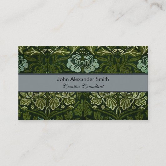 William Morris Grote Groene Bladeren & Blauwe Bloe Visitekaartje (Voorkant)