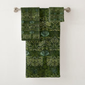 William Morris Grote Groene Tulp Roos Behang Bad Handdoek (Insitu)