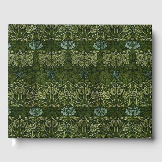 William Morris Grote Groene Tulp Roos Behang Gastenboek (Voorkant)