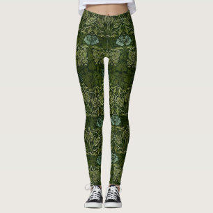 William Morris Grote Groene Tulp Roos Behang Leggings