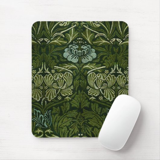 William Morris Grote Groene Tulp Roos Behang Muismat (Met muis)