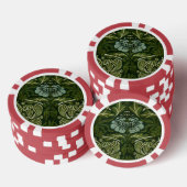 William Morris Grote Groene Tulp Roos Behang Poker Chips (Opstapeling)