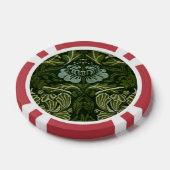 William Morris Grote Groene Tulp Roos Behang Poker Chips (Enkel)