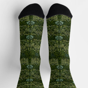 William Morris Grote Groene Tulp Roos Behang Sokken