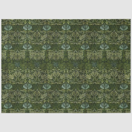 William Morris Grote Groene Tulp Roos Behang Tissuepapier (Voorkant)