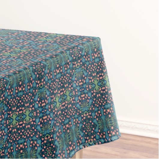 William Morris Harebell Bloempatroon, Blauw Roze Tafelkleed