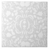 William Morris helder kleurgrijs en wit patroon Tegeltje (Voorkant)