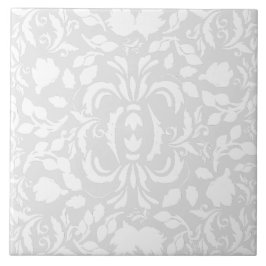 William Morris helder kleurgrijs en wit patroon Tegeltje