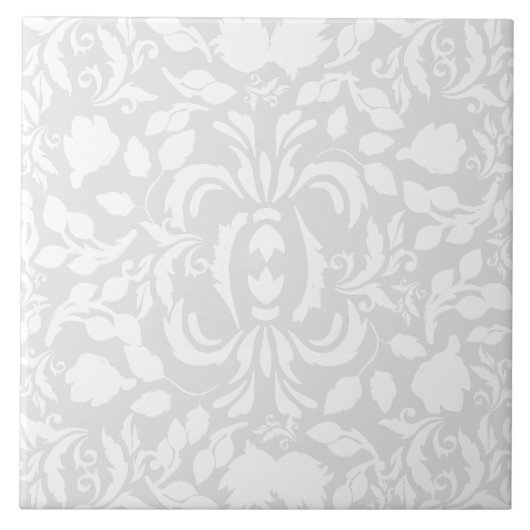 William Morris helder kleurgrijs en wit patroon Tegeltje (Voorkant)