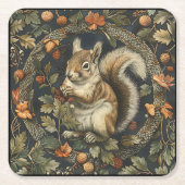 William Morris Herfst Chipmunk Bladeren Bessen Kartonnen Onderzetters (Voorkant)