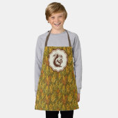 William Morris Herfst Mais Eekhoorn Retro  Schort (Gedragen)