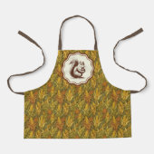 William Morris Herfst Mais Eekhoorn Retro  Schort (Voorkant)