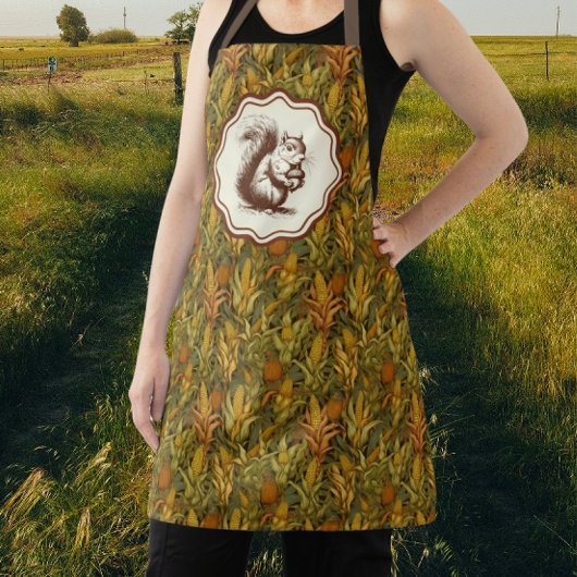 William Morris Herfst Mais Eekhoorn Retro Schort